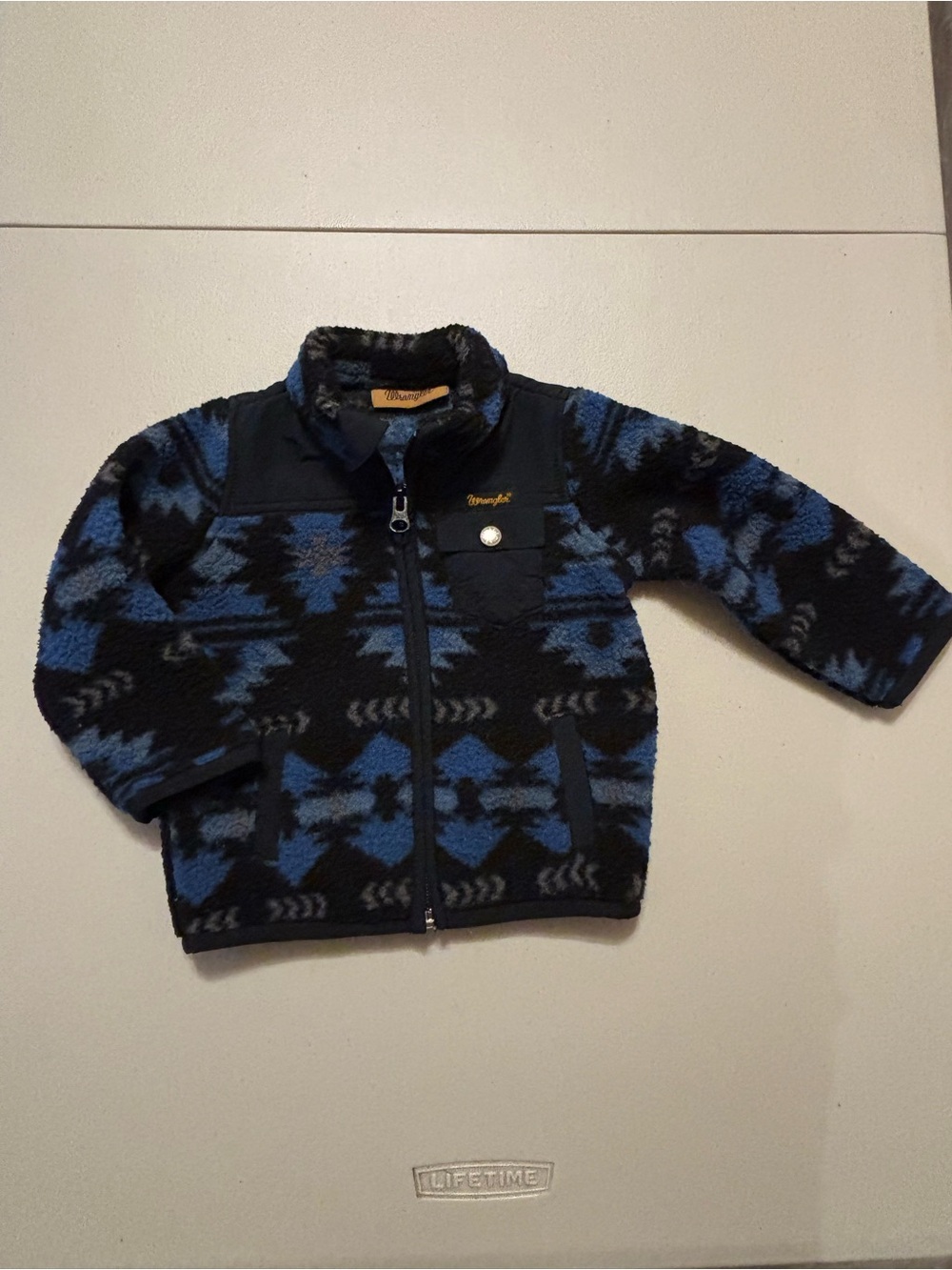 Wrangler Kids Blue & Black Patterned Sherpa Zip Jacket 12 M
0027S